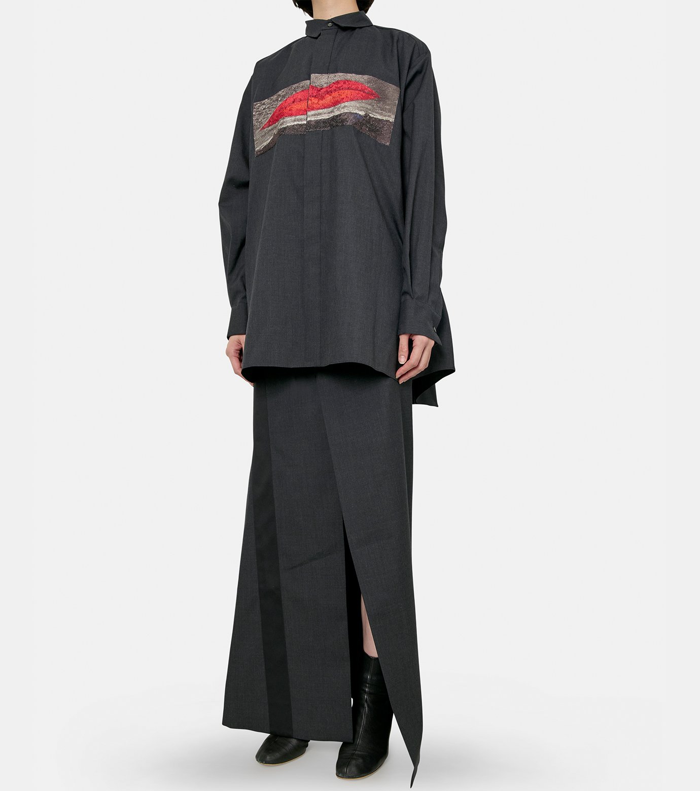サカイ - sacai | Suiting Shirt Man Ray-Charcoal Gray-1の通販