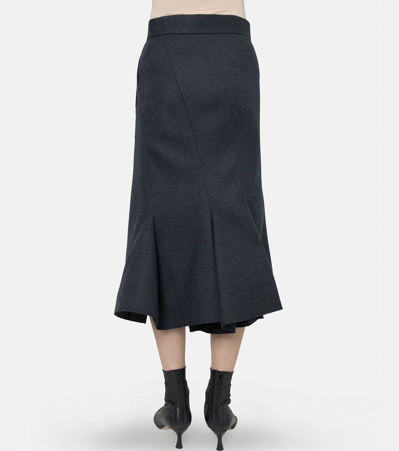 sacai Wool Melton Skirt サイズ1 サカイ - sacai | Wool Melton Midi Skirt-Charcoal Gray-1の通販