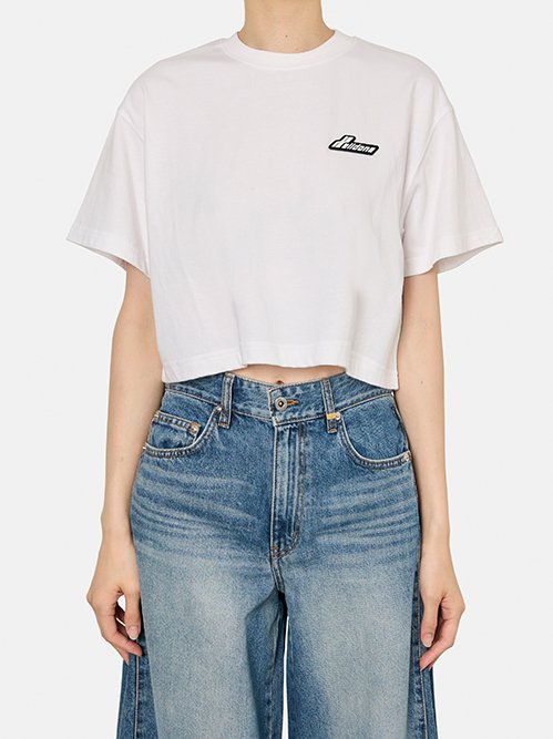 We11Done ♥ Crop Chain T-Shirt /追跡付 ウェルダン - WE11DONE | CROPPED LOGO T-SHIRT-White-Sの通販