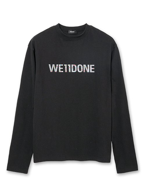 【関税込み】We11done グレー Necklace Teddy 長袖Tシャツ 242327M213028_1.jpg