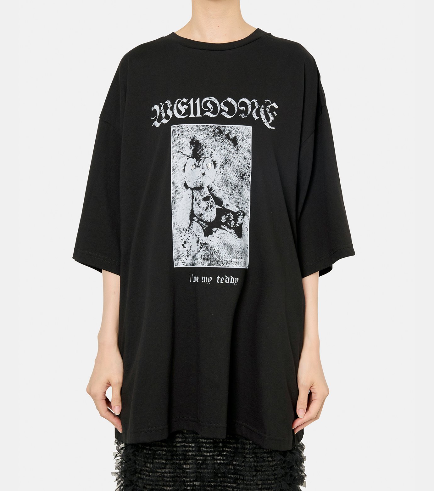 ウェルダン - WE11DONE | TEDDY SLEEVED TSHIRT-Black-Sの通販