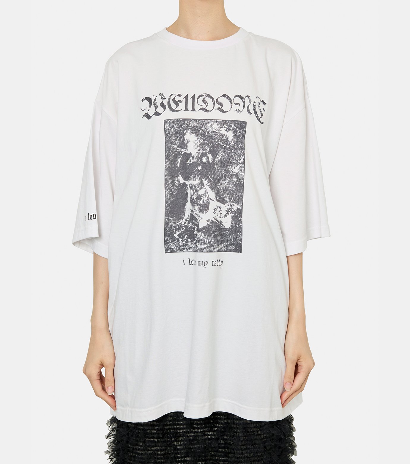 ウェルダン - WE11DONE | TEDDY SLEEVED TSHIRT-White-Sの通販