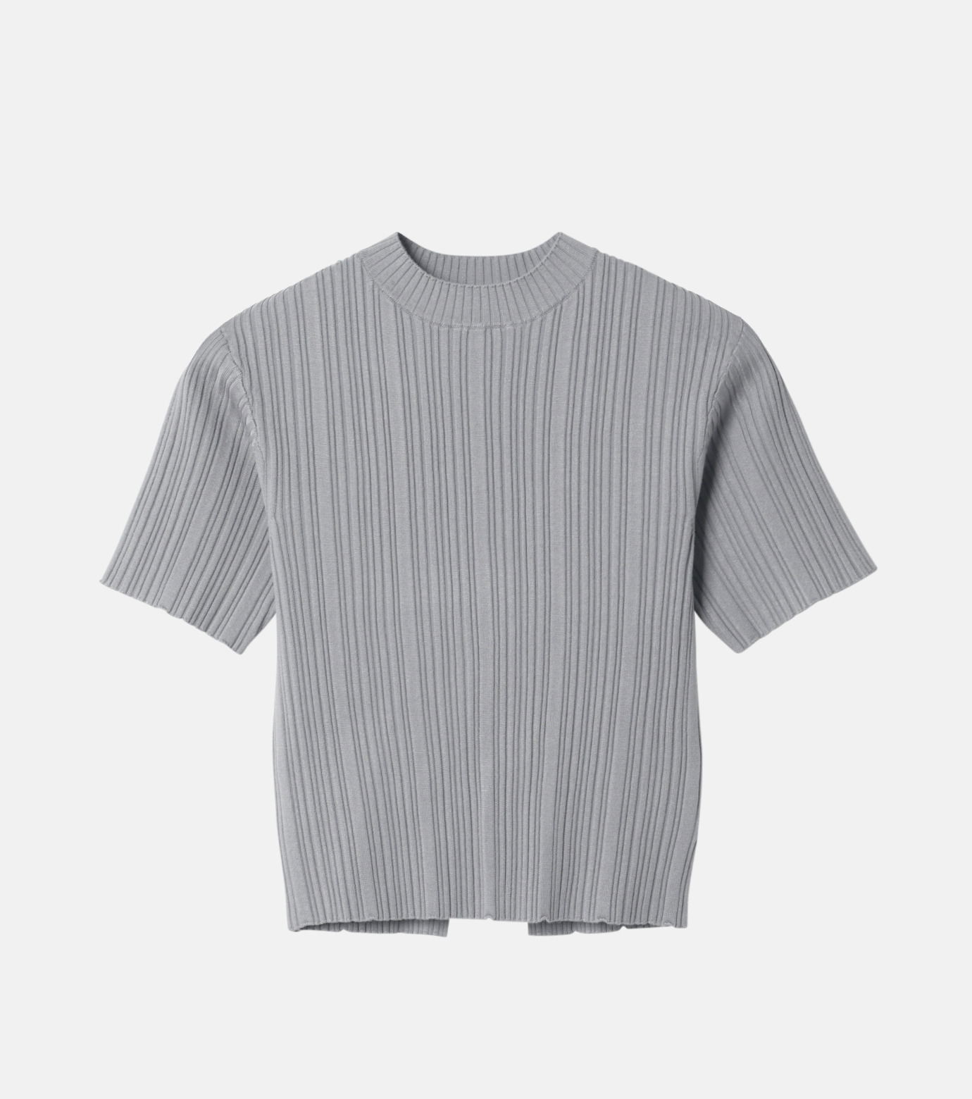 ル シェル ブルー - LE CIEL BLEU | Back Slit Rib Knit-Gray-36の通販