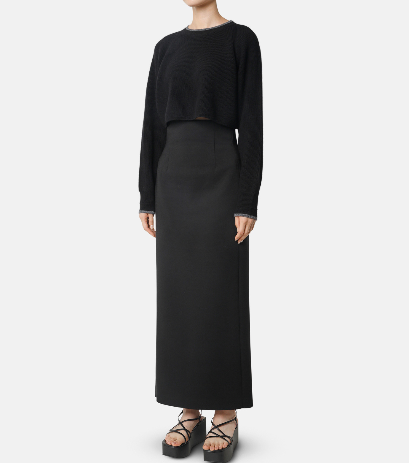 ル シェル ブルー - LE CIEL BLEU | Rib Cropped Knit | RESTIR
