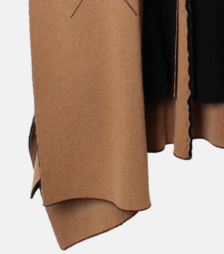 LE CIEL BLEU◆Double Face Knit Cape/ポンチョ/36/ナイロン/CML/25A61410// ル シェル ブルー - LE CIEL BLEU | Doubl Face Knit | RESTIR