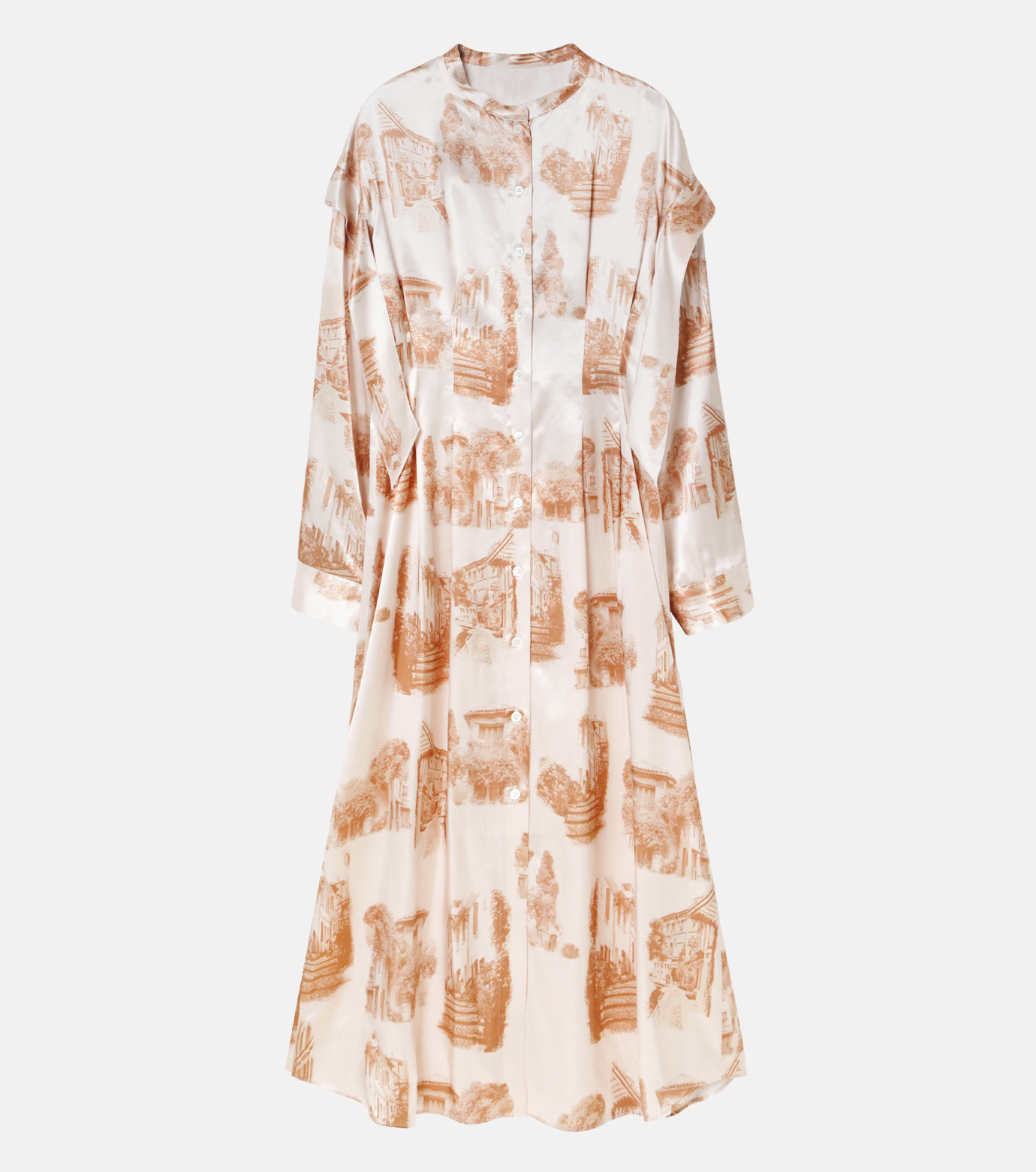 ル シェル ブルー - LE CIEL BLEU | Landscape Print Dress-Multi 
