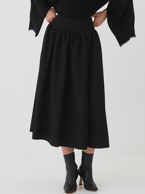 美品 リステア ジャガード スカート ルシェルブルー リステア ドゥロワー ル シェル ブルー - LE CIEL BLEU | Jacquard Gathered | RESTIR