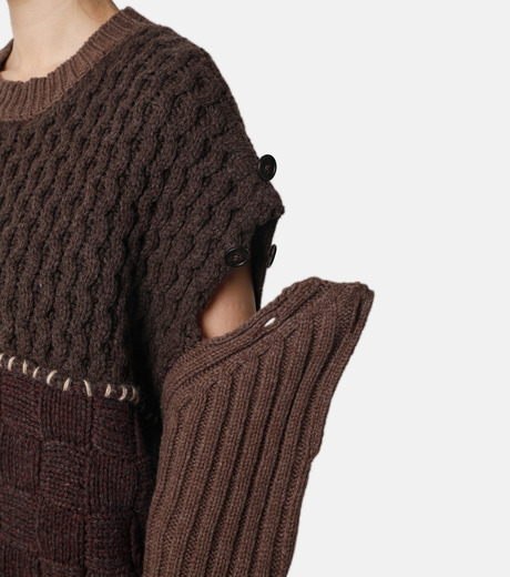 アイレネ - IRENE | Patchwork Knit-Brown-36の通販 | RESTIR リステア