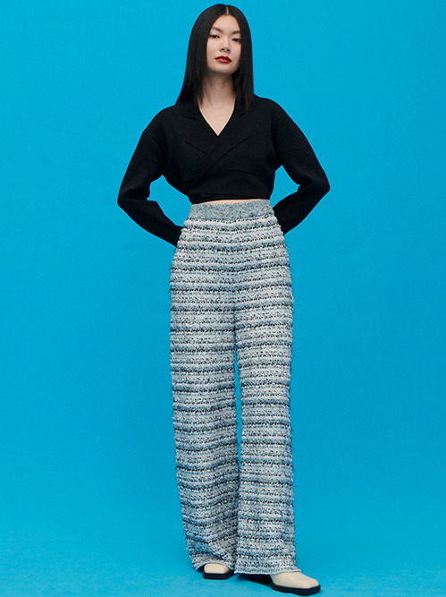 ル シェル ブルー - LE CIEL BLEU | Tailored Knit Top-Black-36