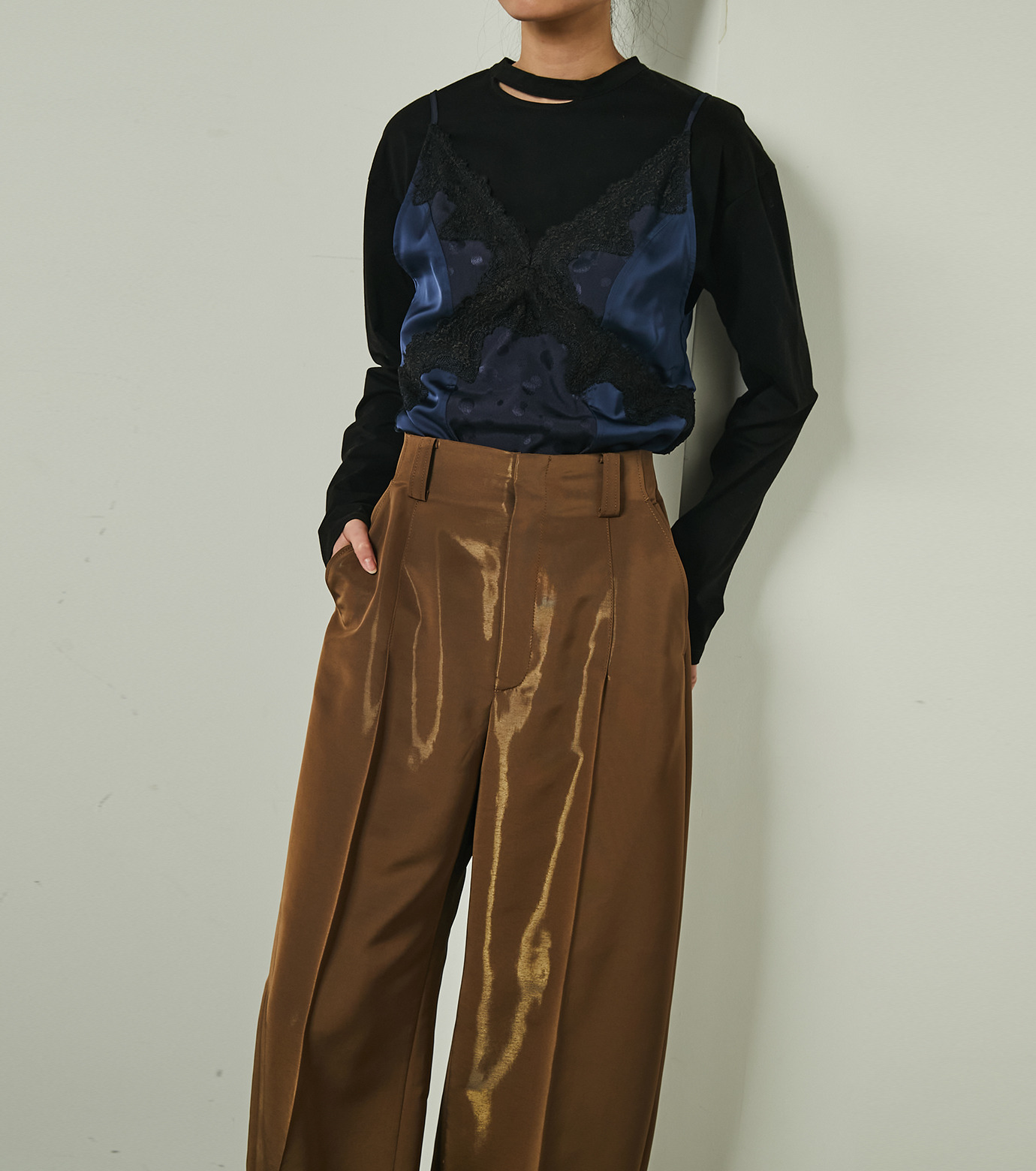 ル シェル ブルー - LE CIEL BLEU | Cami Layered Top-Black-36