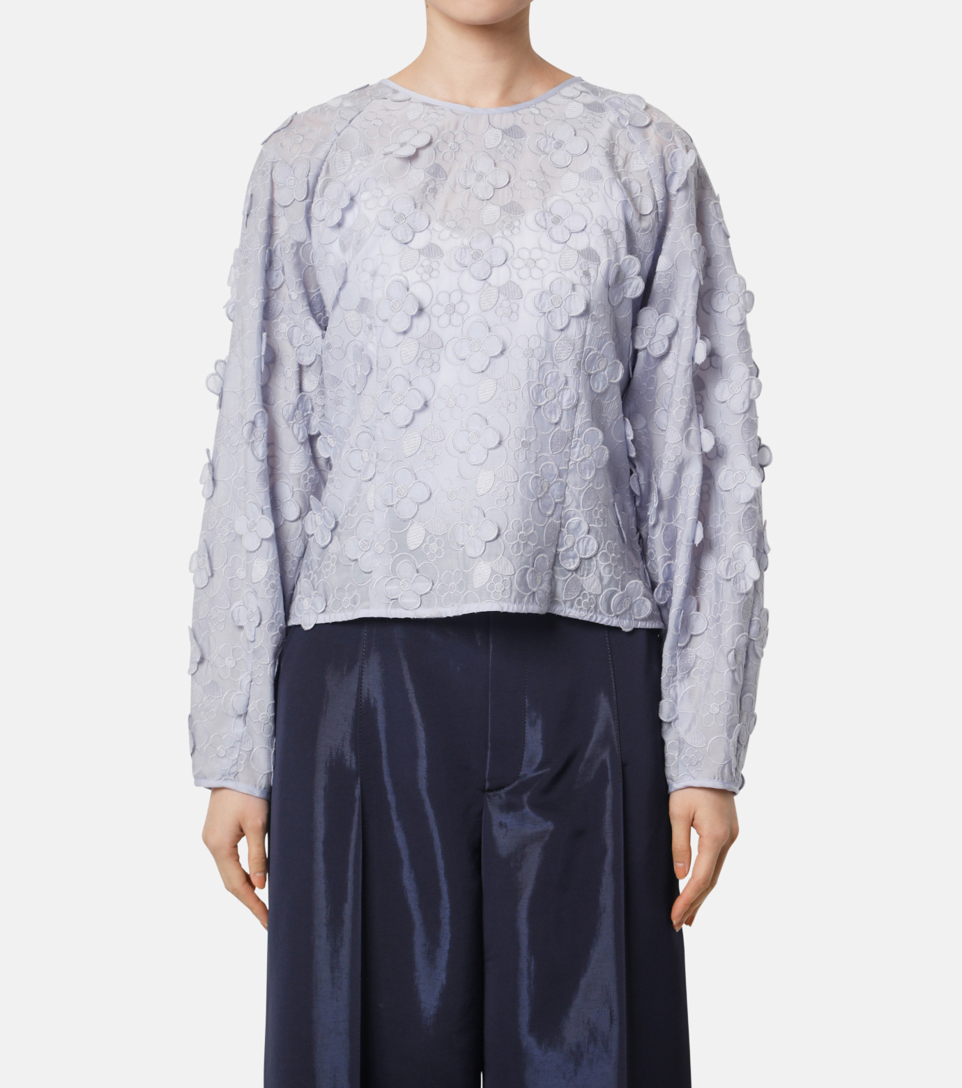 ル シェル ブルー - LE CIEL BLEU | 3D Embroidered Blouse
