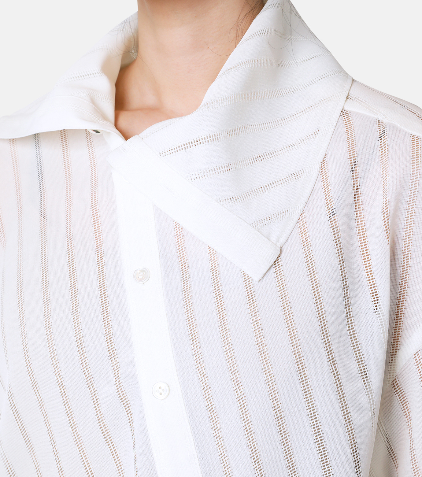 LE CIEL BLEU - ルシェルブルー 23SS High Neck Shirt シャツ 長袖 LE CIEL BLEU - ルシェルブルー 23SS High Neck Shirt シャツ