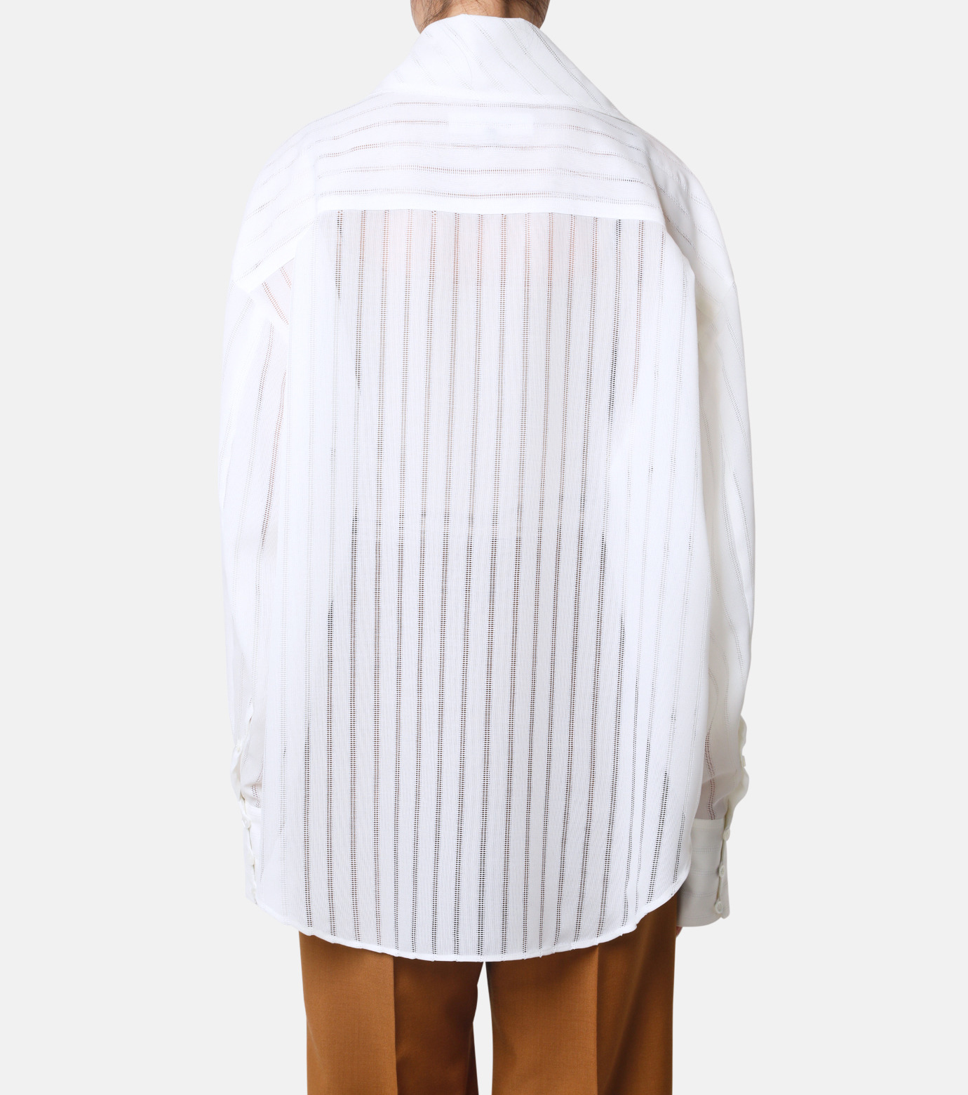 ル シェル ブルー - LE CIEL BLEU | High Neck Shirt-White-36の