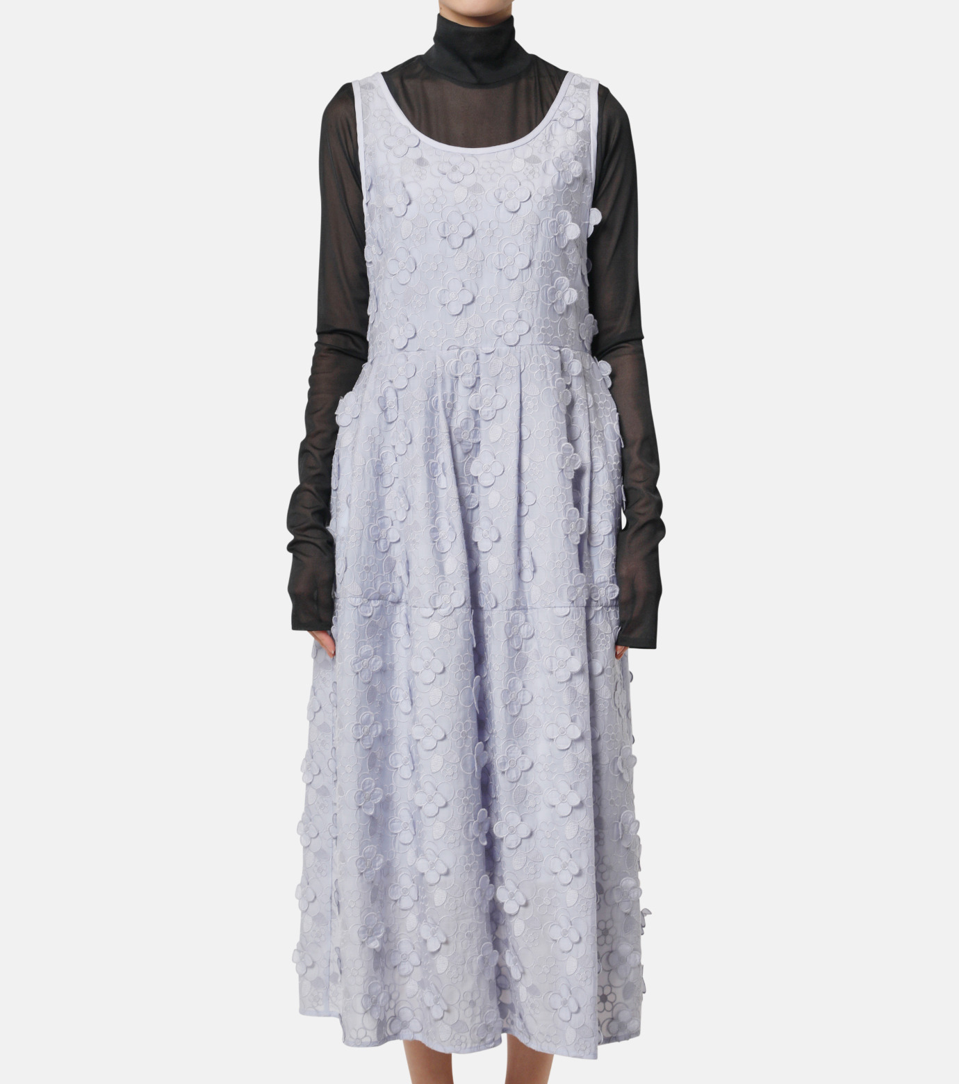 ル シェル ブルー - LE CIEL BLEU | 3D Embroidered Dress-Light