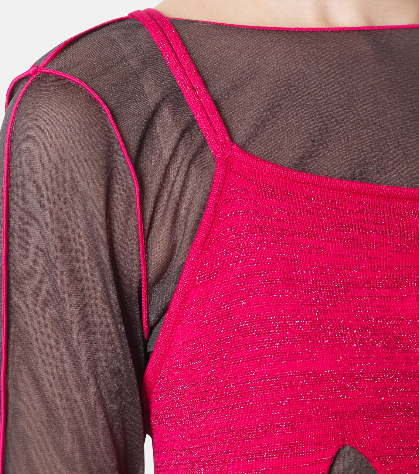 ル シェル ブルー - LE CIEL BLEU | Eyelet Lame Knit Cami | RESTIR 