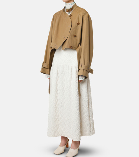 LE CIEL BLEU セットアップ　レースソークベルベットシャツ&スカート ル シェル ブルー - LE CIEL BLEU | Hook Eye Blazer Shirt