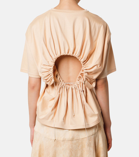 アイレネ IRENE Gathering Cut Out Tee Tシャツ 25S82004 ホワイト サイズ：36 アイレネ - IRENE | Gathering Cut Out Tee-Light Beige-36の
