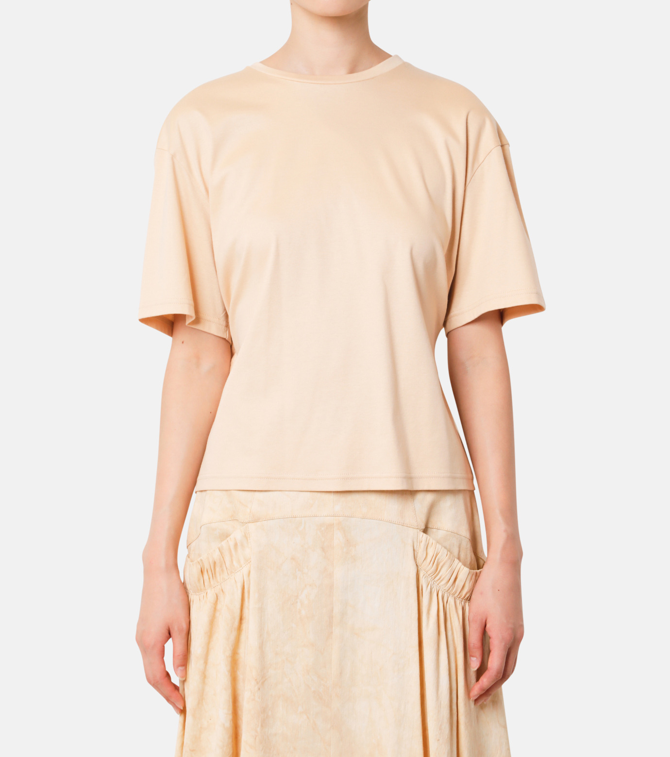 アイレネ IRENE Gathering Cut Out Tee Tシャツ 25S82004 ホワイト サイズ：36 IRENE(アイレネ) Gathering Cut Out TeeTシャツ25S82004