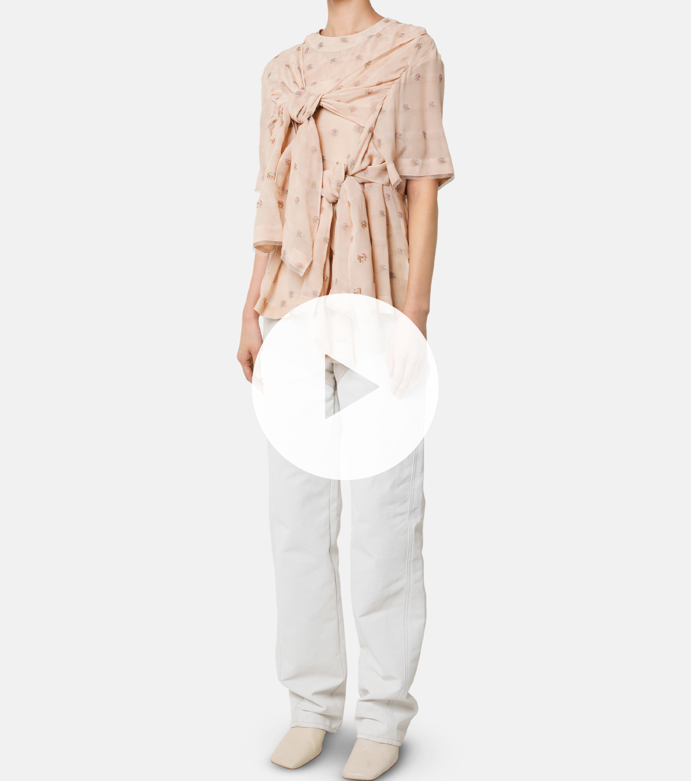 アイレネ　Floret Ribbon Blouse アイレネ - IRENE | Floret Ribbon Blouse-Light pink-36の通販