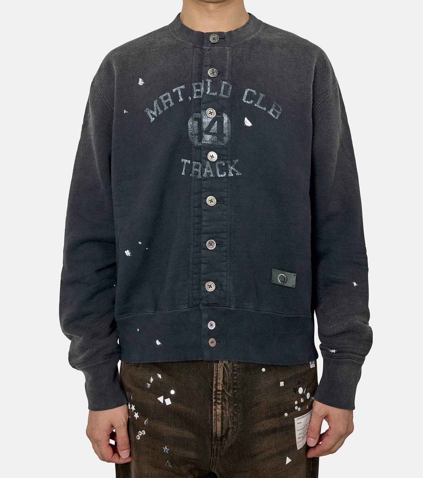 コッキ - KHOKI | Vintage-effect sweat cardigan-Black-1の通販