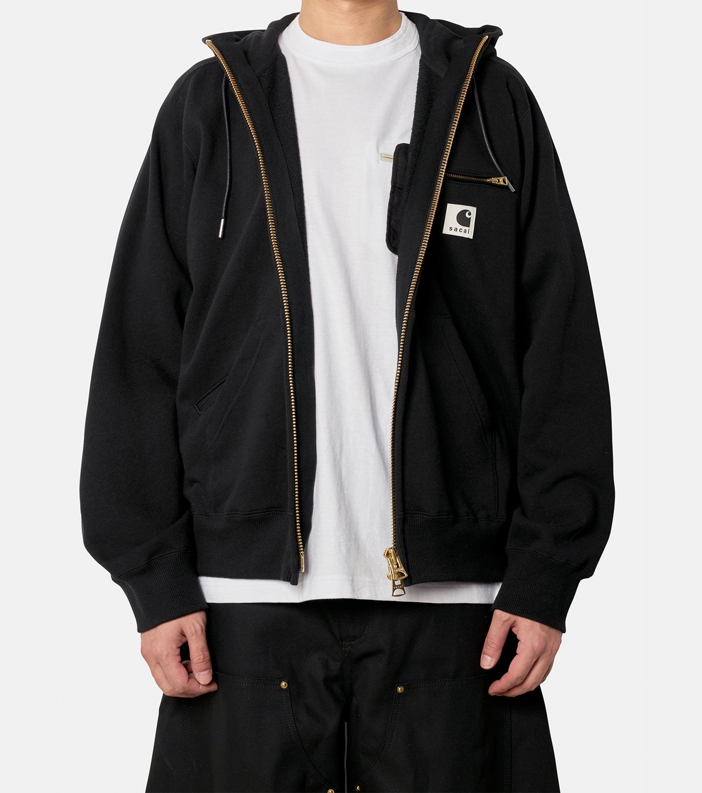 服/ファッション sacai Carhartt WIP Cotton Jersey Hoodie Sacai x Carhartt WIP Blue Cotton Jersey Hoodie | SACAI - Antonia