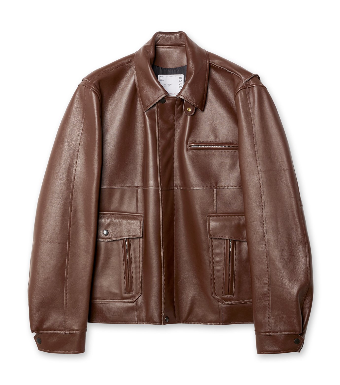 モデリアです。sacai ブルゾン サカイ - sacai | Leather Blouson-Brown-2の通販 | RESTIR リステア