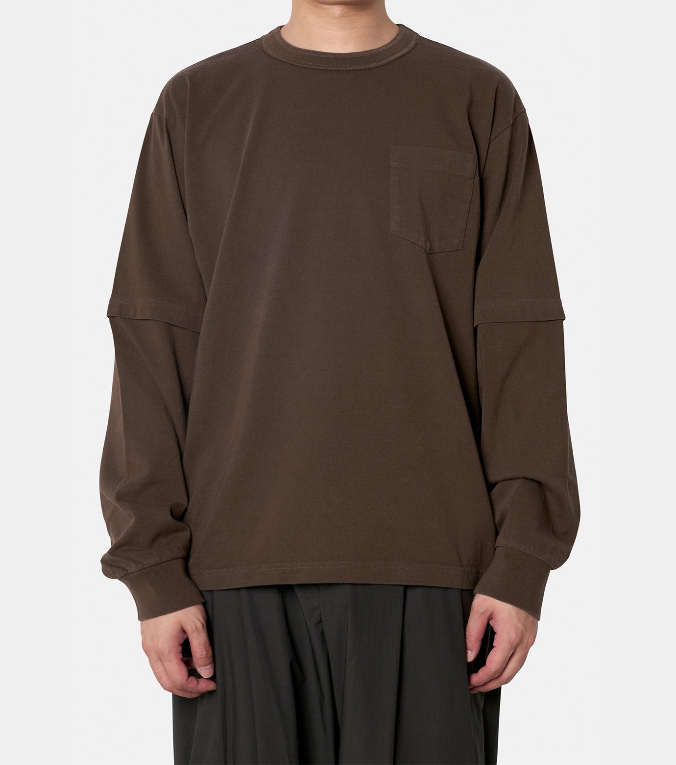 サカイ - sacai | Cotton Jersey L/S T-Shirt-Brown-1の通販 | RESTIR