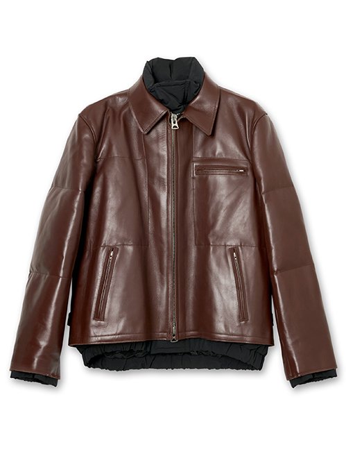 サカイ - sacai | Leather Puffer Blouson-Brown-1の通販 | RESTIR