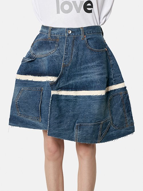 サカイ - sacai | Deconstructed Denim Skirt-Indigo-1の通販 | RESTIR