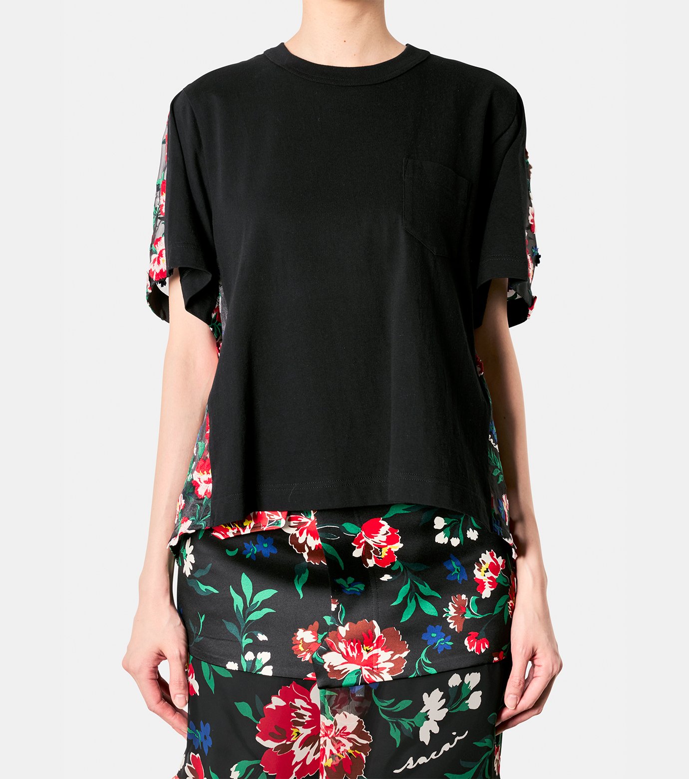 サカイ - sacai | Floral T-Shirt-Black-1の通販 | RESTIR リステア