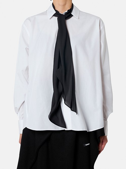 サカイ - sacai | Poplin Shirt w/Satin Tie-White-1の通販 | RESTIR