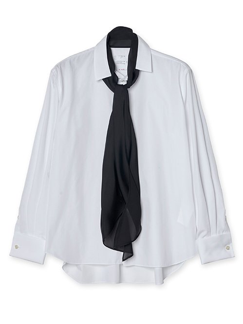サカイ - sacai | Poplin Shirt w/Satin Tie-White-1の通販 | RESTIR