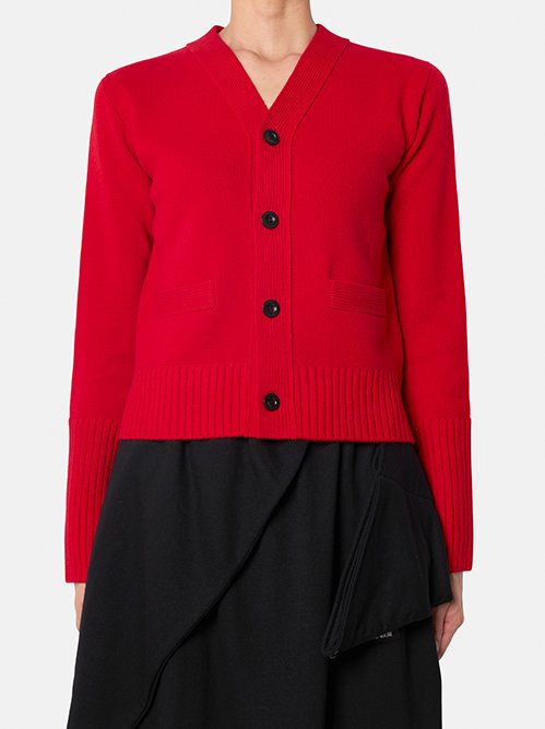 sacai - sacai  カーデ　サカイラック　サカイサイズ２　レッド サカイ - sacai | Wool Knit Cardigan-Red-1の通販 | RESTIR リステア