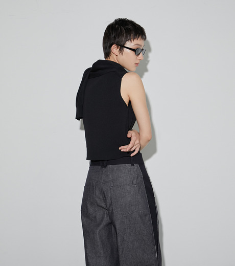 ルシェルブルーヒョウ柄トップス ル シェル ブルー - LE CIEL BLEU | Tape Detail Lace | RESTIR