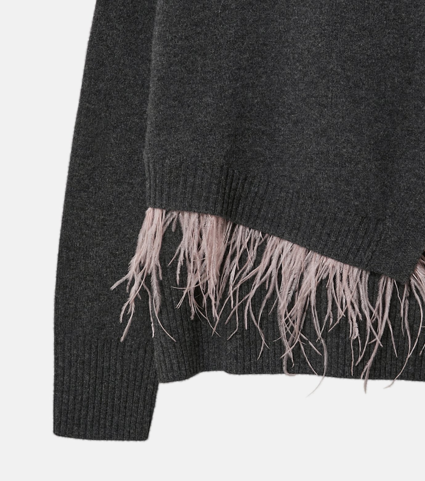 LE CIEL BLEU ルシェルブルー　ループヤーンニットストール　美品　完売 ル シェル ブルー - LE CIEL BLEU | Feather Knit Top-Charcoal