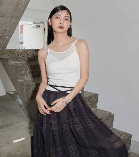 LE CIEL BLEU アシンメトリーキャミソール セール】アシンメトリーレースキャミ / Asymmetry Lace Cami