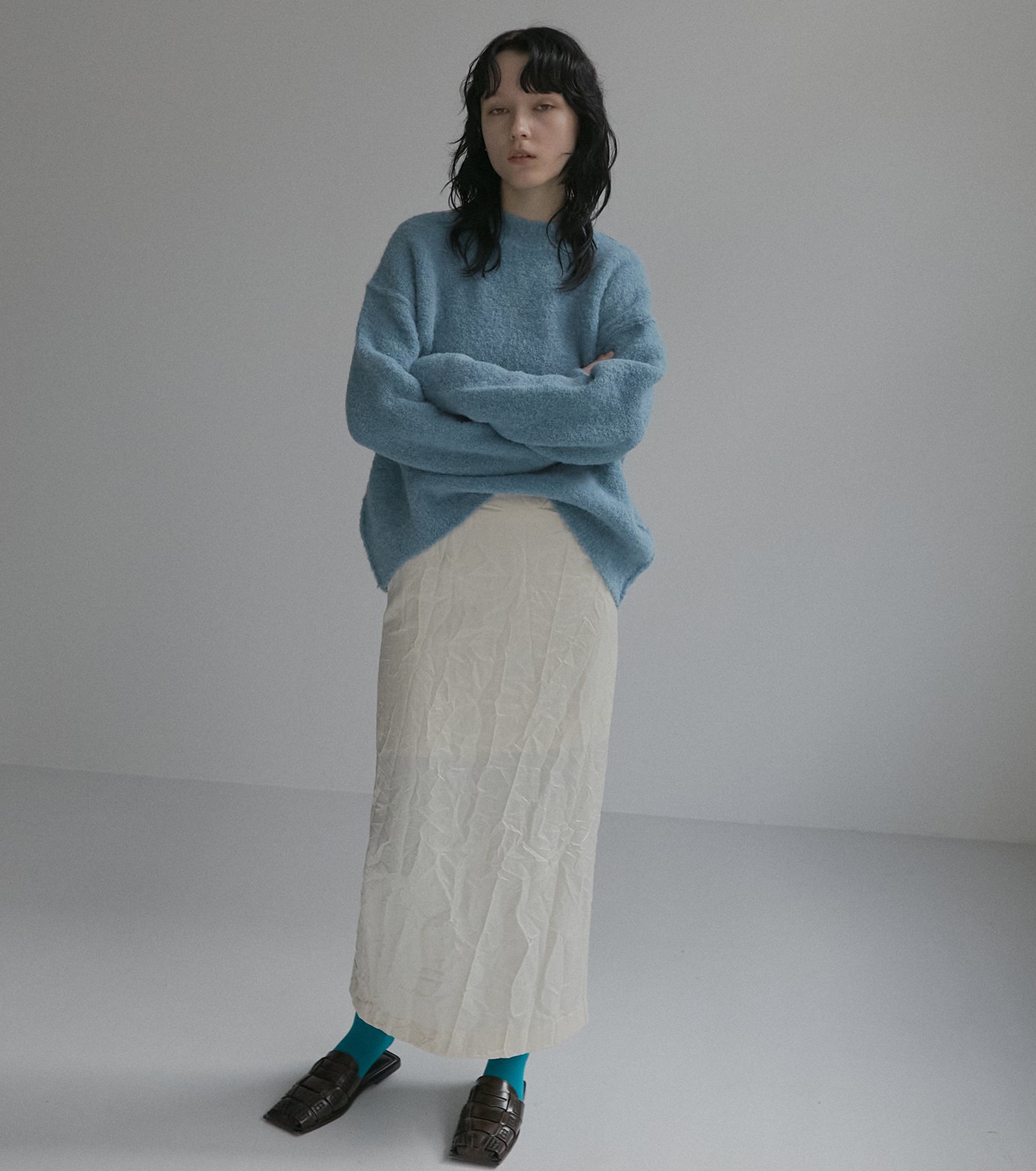 ル シェル ブルー - LE CIEL BLEU | Wrinkled Washed Satin