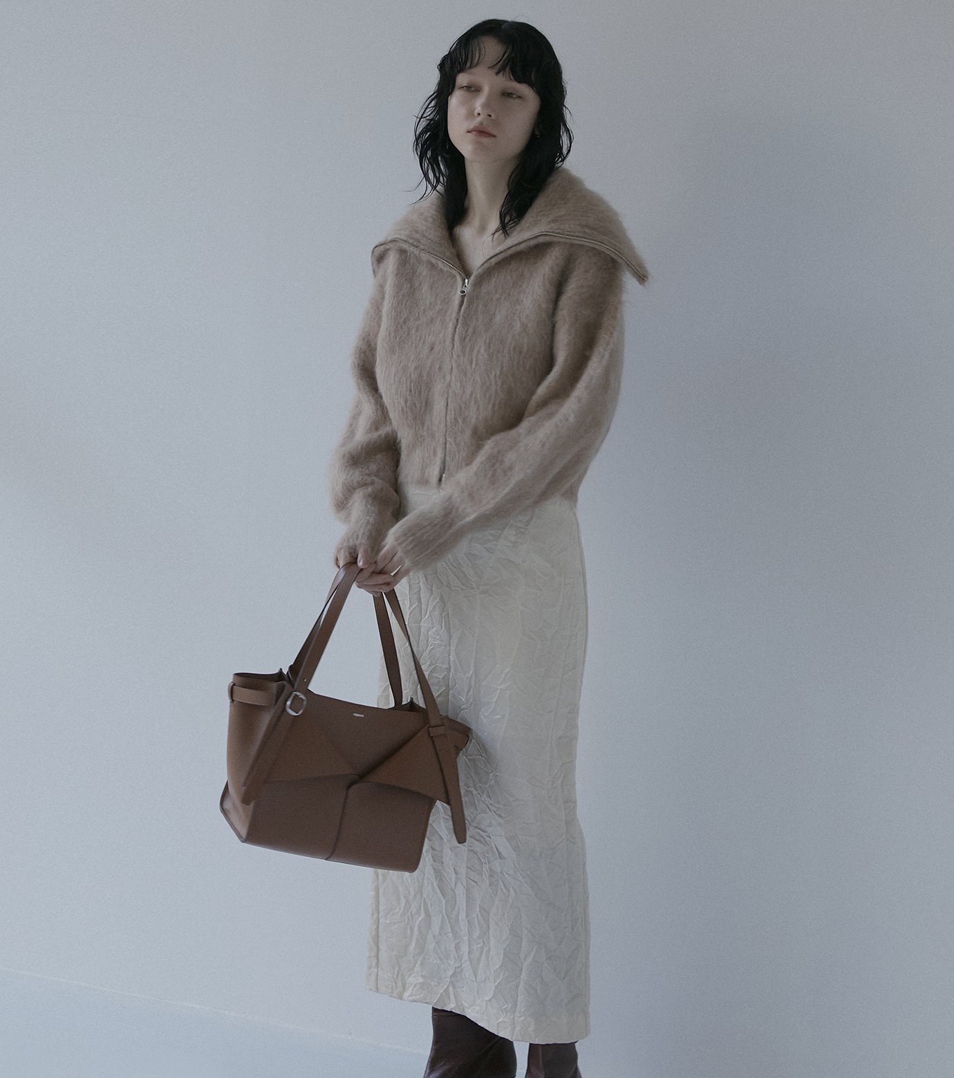 美品◇LE CIEL BLEU◇ルシエルブルー◇リネンラップスカート◇36 ル シェル ブルー - LE CIEL BLEU | Matelasse Pattern Rib Knit