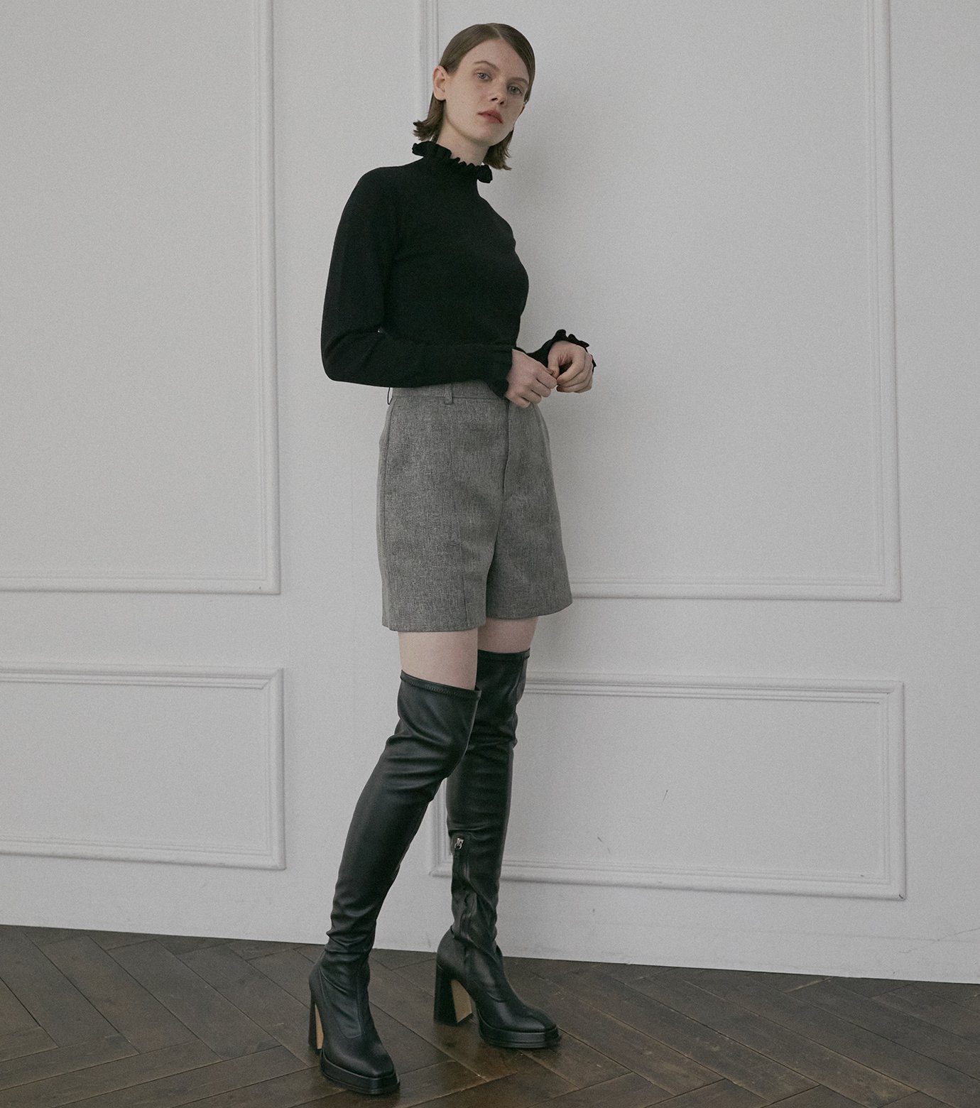 ルシェルブルー　グレーパンツ　 34 ル シェル ブルー - LE CIEL BLEU | Layered Straight Pants