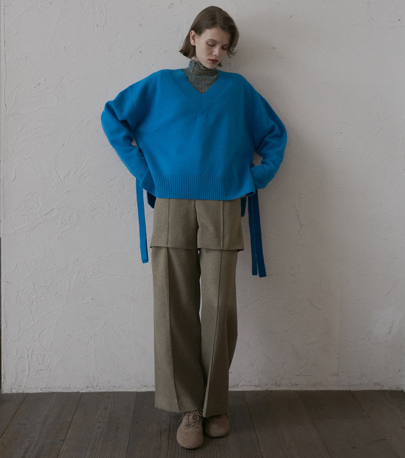 ル シェル ブルー - LE CIEL BLEU | 2Way Wide Pants-Khaki-34の