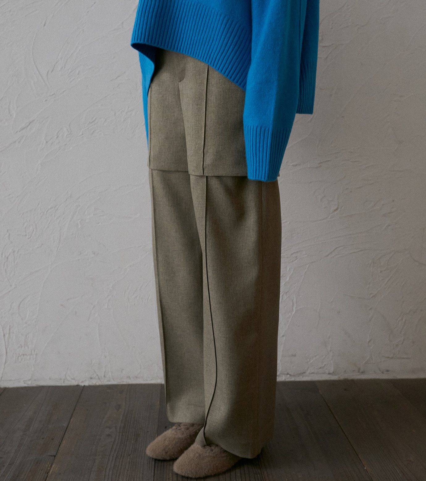 ル シェル ブルー - LE CIEL BLEU | 2Way Wide Pants-Khaki-34の