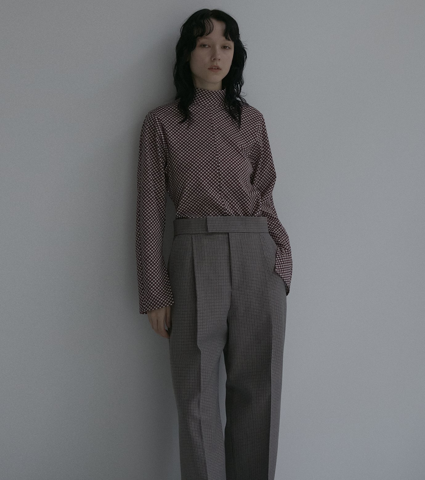ル シェル ブルー - LE CIEL BLEU | Check Tuck Pants-Multi | RESTIR