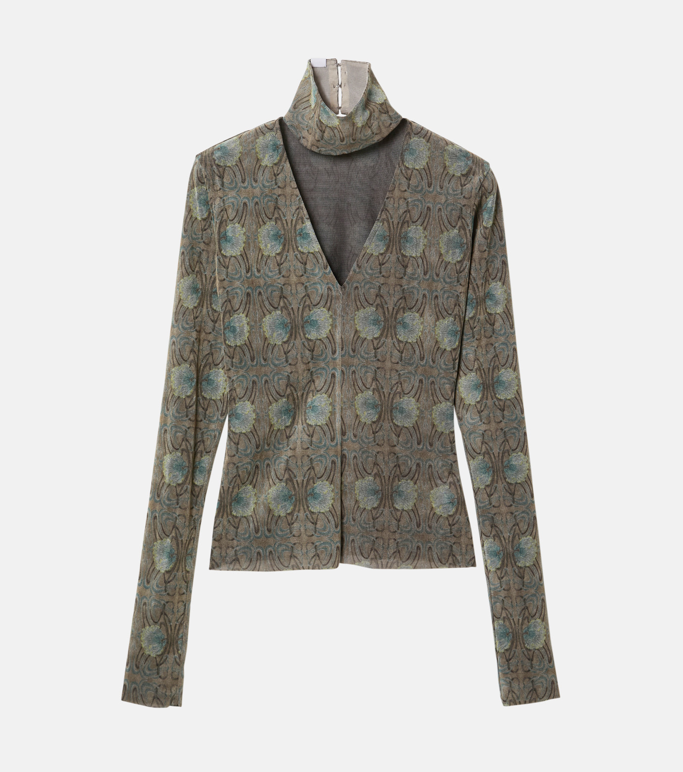 IRENE Flocky Print Highneck Teeグレー38新品 IRENE Flocky Print Highneck Teeグレー38新品