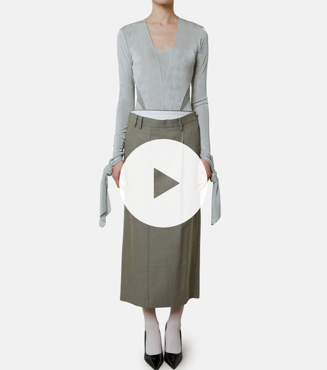 アイレネ - IRENE | Clip Band Trompeouille Skirt-Green-38の