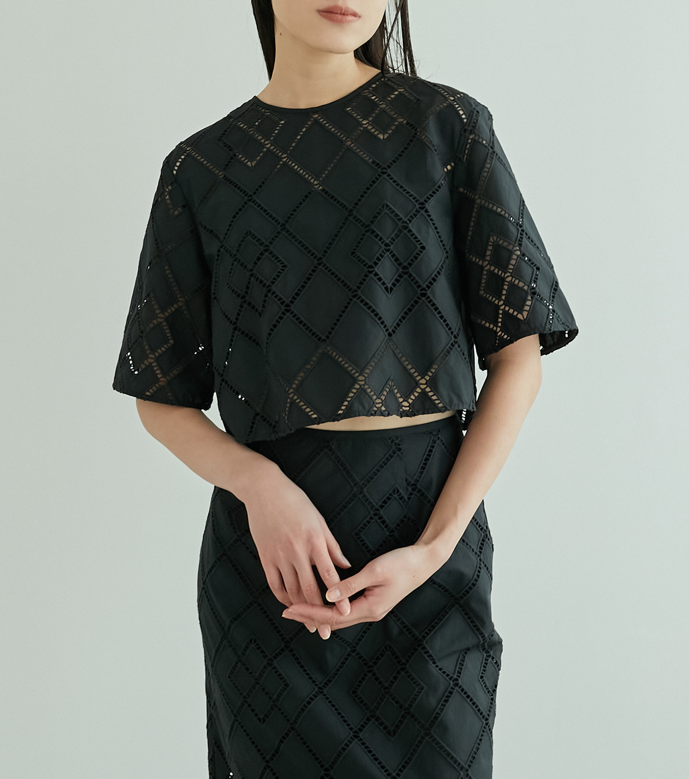 ル シェル ブルー - LE CIEL BLEU | Argile Lace Top-Black-36の通販 