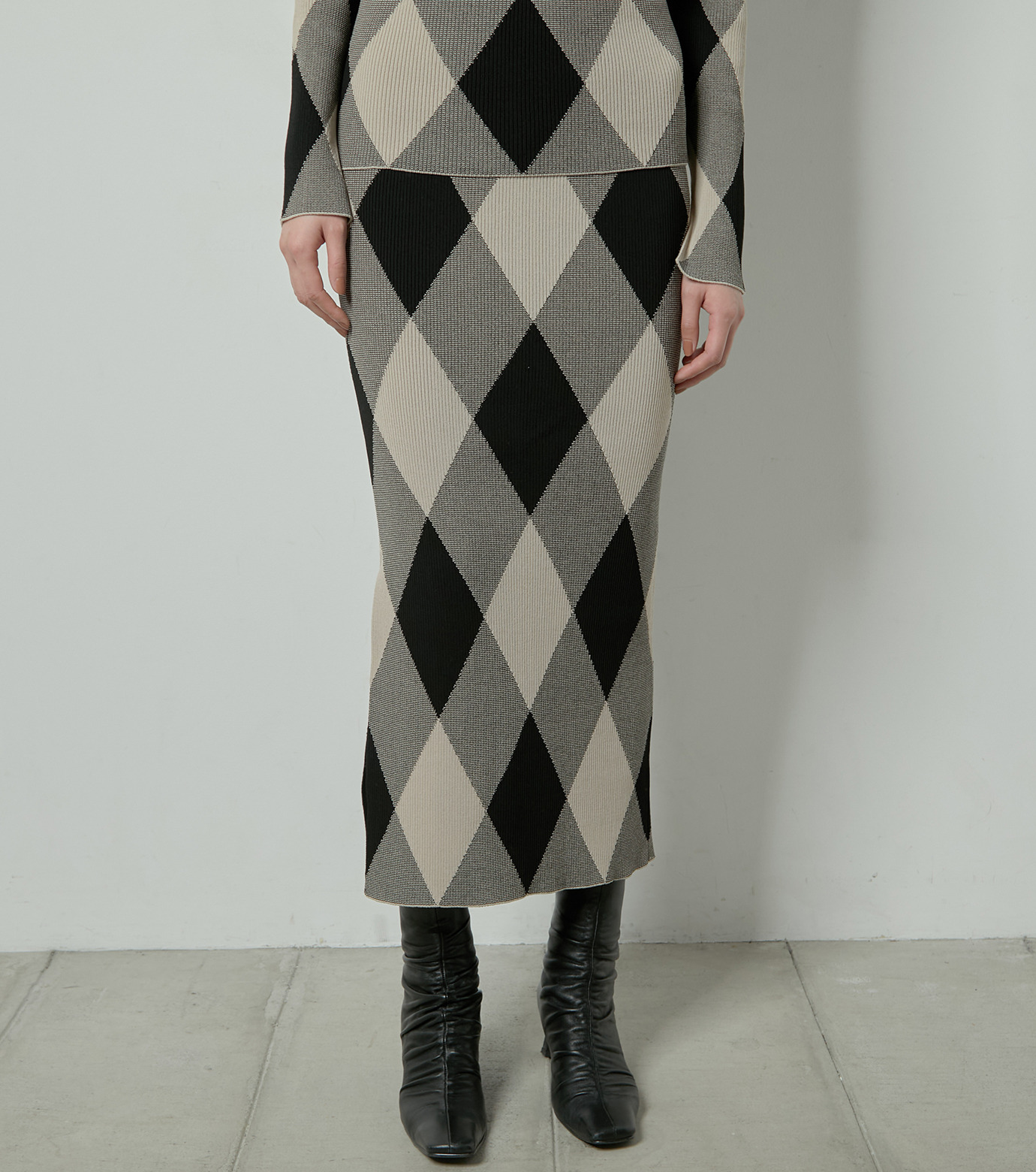 ル シェル ブルー - LE CIEL BLEU | Matelasse Pattern Rib Knit  