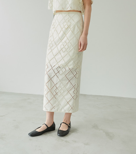 ル シェル ブルー - LE CIEL BLEU | Argile Lace Skirt-Ivory-34