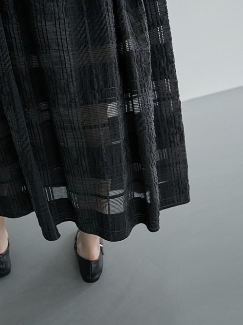 スカート LE CIEL BLEU / RESTIR fringe check skirt LE CIEL BLEU / RESTIR fringe check skirt - スカート - スカート