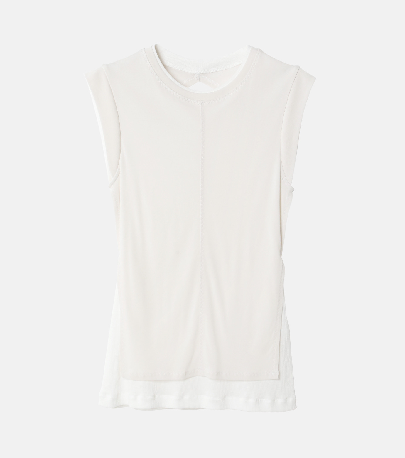 アイレネ - IRENE | Sheer Layered Tank Top-Light Gray-36の