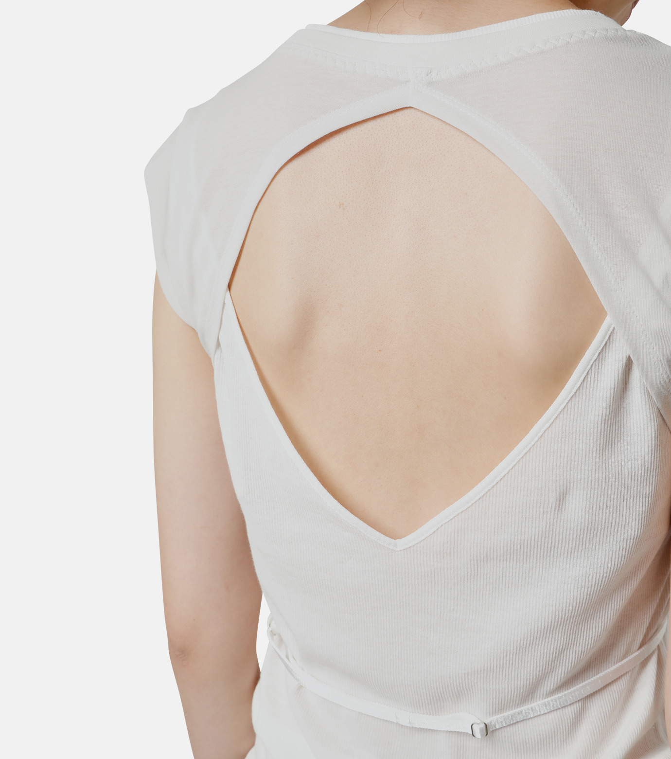 アイレネ - IRENE | Sheer Layered Tank Top-Light Gray-36の